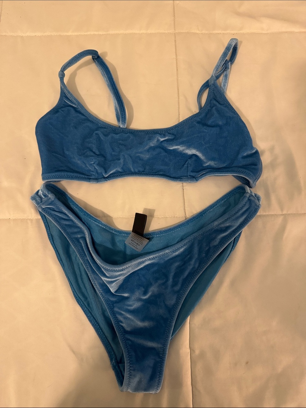 triangl swimwear Blue Velvet Bikini Set